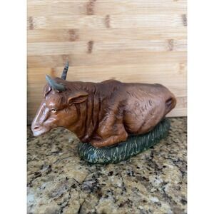 VINTAGE FONTANINI Ox Bull Cow Nativity Figurine  Made In Italy